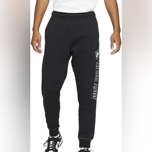 Nike Sportswear JDI Black Fleece Jogger Sweatpants Large - Picture 1 of 6